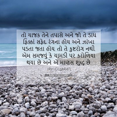 Picture 07 - લેવીય 13:39 GUJIRV - તો યાજક તેને તપાસે - Bible Verse Picture