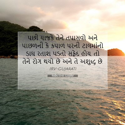 Picture 07 - લેવીય 13:43 GUJIRV - પછી યાજકે તેને - Bible Verse Picture