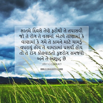 Picture 07 - લેવીય 13:51 GUJIRV - સાતમે દિવસે તેણે - Bible Verse Picture