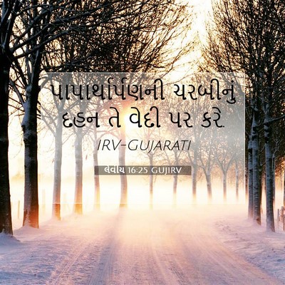 Picture 07 - લેવીય 16:25 GUJIRV - પાપાર્થાર્પણની - Bible Verse Picture