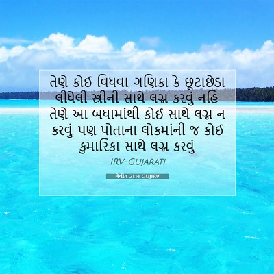 Picture 07 - લેવીય 21:14 GUJIRV - તેણે કોઈ વિધવા, - Bible Verse Picture