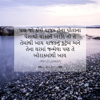 Picture 07 - લેવીય 22:11 GUJIRV - પણ જો કોઈ યાજક તેના - Bible Verse Picture