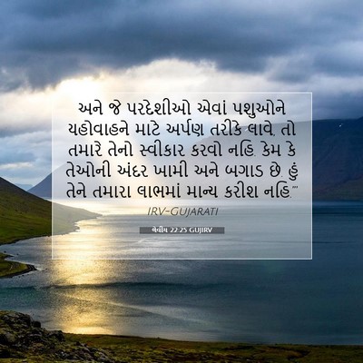Picture 07 - લેવીય 22:25 GUJIRV - અને જે પરદેશીઓ - Bible Verse Picture