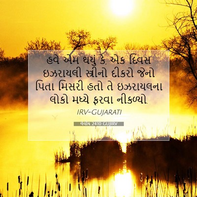 Picture 07 - લેવીય 24:10 GUJIRV - હવે એમ થયું કે, એક - Bible Verse Picture