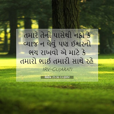 Picture 07 - લેવીય 25:36 GUJIRV - તમારે તેની પાસેથી - Bible Verse Picture