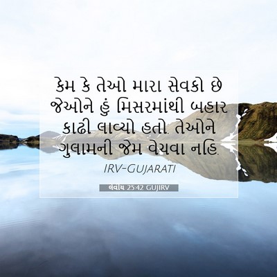 Picture 07 - લેવીય 25:42 GUJIRV - કેમ કે તેઓ મારા - Bible Verse Picture