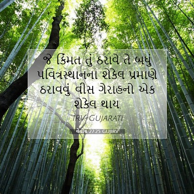 Picture 07 - લેવીય 27:25 GUJIRV - જે કિંમત તું ઠરાવે - Bible Verse Picture