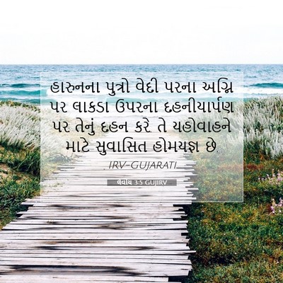 Picture 07 - લેવીય 3:5 GUJIRV - હારુનના પુત્રો - Bible Verse Picture