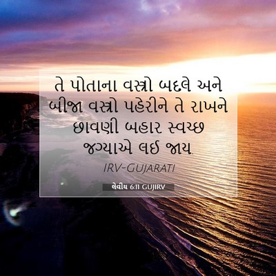Picture 07 - લેવીય 6:11 GUJIRV - તે પોતાના વસ્ત્રો - Bible Verse Picture