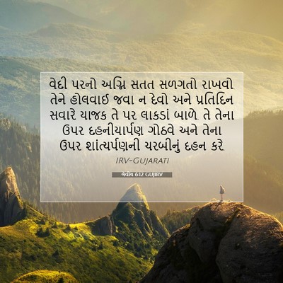 Picture 07 - લેવીય 6:12 GUJIRV - વેદી પરનો અગ્નિ - Bible Verse Picture