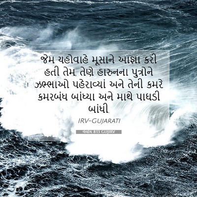 Picture 07 - લેવીય 8:13 GUJIRV - જેમ યહોવાહે - Bible Verse Picture