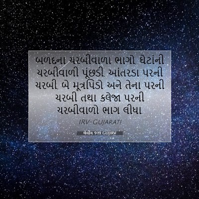 Picture 07 - લેવીય 9:19 GUJIRV - બળદના ચરબીવાળા - Bible Verse Picture