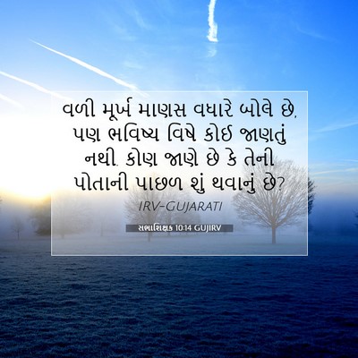 Picture 07 - સભાશિક્ષક 10:14 GUJIRV - વળી મૂર્ખ માણસ - Bible Verse Picture