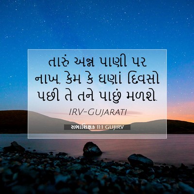 Picture 07 - સભાશિક્ષક 11:1 GUJIRV - તારું અન્ન પાણી પર - Bible Verse Picture