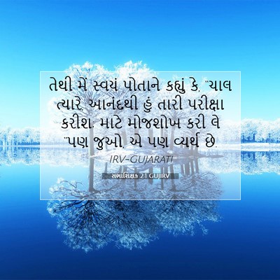 Picture 07 - સભાશિક્ષક 2:1 GUJIRV - તેથી મેં સ્વયં - Bible Verse Picture