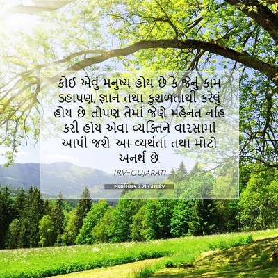 Picture 07 - સભાશિક્ષક 2:21 GUJIRV - કોઈ એવું મનુષ્ય - Bible Verse Picture