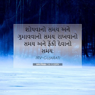 Picture 07 - સભાશિક્ષક 3:6 GUJIRV - શોધવાનો સમય અને - Bible Verse Picture