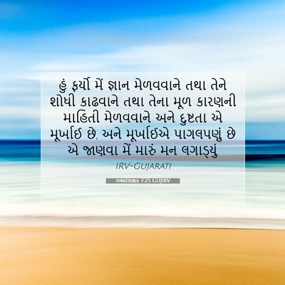 Picture 07 - સભાશિક્ષક 7:25 GUJIRV - હું ફર્યો મેં - Bible Verse Picture