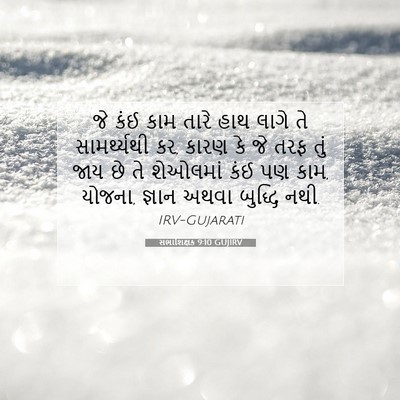 Picture 07 - સભાશિક્ષક 9:10 GUJIRV - જે કંઈ કામ તારે હાથ - Bible Verse Picture
