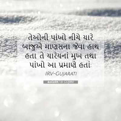 Picture 07 - હઝકિયેલ 1:8 GUJIRV - તેઓની પાંખો નીચે - Bible Verse Picture