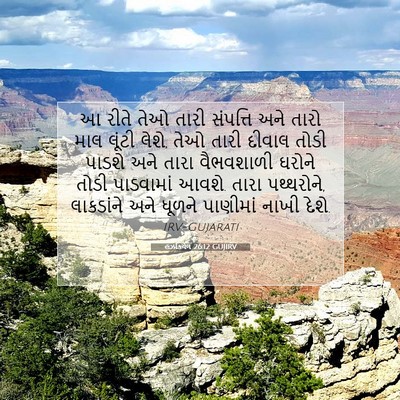Picture 07 - હઝકિયેલ 26:12 GUJIRV - આ રીતે તેઓ તારી - Bible Verse Picture