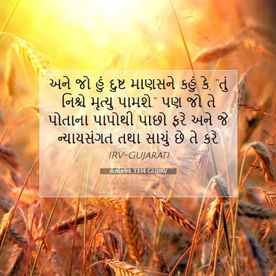 Picture 07 - હઝકિયેલ 33:14 GUJIRV - અને જો હું દુષ્ટ - Bible Verse Picture