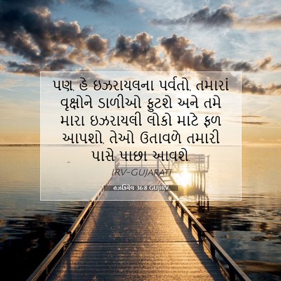 Picture 07 - હઝકિયેલ 36:8 GUJIRV - પણ, હે ઇઝરાયલના - Bible Verse Picture