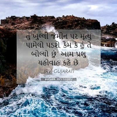 Picture 07 - હઝકિયેલ 39:5 GUJIRV - તું ખુલ્લી જમીન પર - Bible Verse Picture