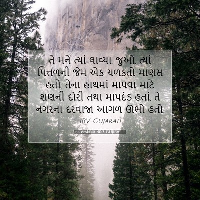 Picture 07 - હઝકિયેલ 40:3 GUJIRV - તે મને ત્યાં - Bible Verse Picture