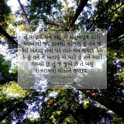 Picture 07 - હઝકિયેલ 40:4 GUJIRV - તે માણસે મને - Bible Verse Picture