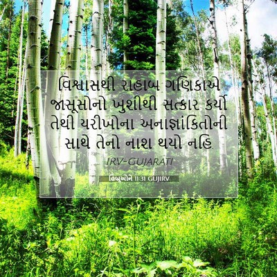 Picture 07 - હિબ્રૂઓને 11:31 GUJIRV - વિશ્વાસથી રાહાબ - Bible Verse Picture