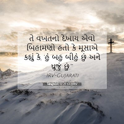 Picture 07 - હિબ્રૂઓને 12:21 GUJIRV - તે વખતનો દેખાય એવો - Bible Verse Picture