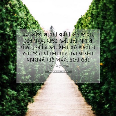 Picture 07 - હિબ્રૂઓને 9:7 GUJIRV - પણ બીજા ભાગમાં - Bible Verse Picture