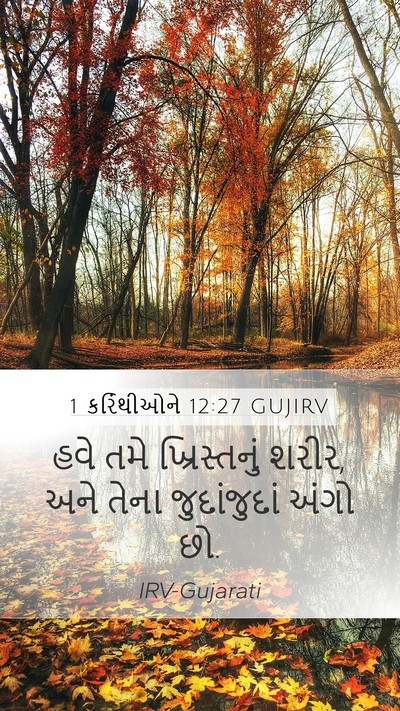 1 કરિંથીઓને 12:27 GUJIRV Mobile Phone Wallpaper - હવે તમે - Mobile Bible Verse Wallpaper