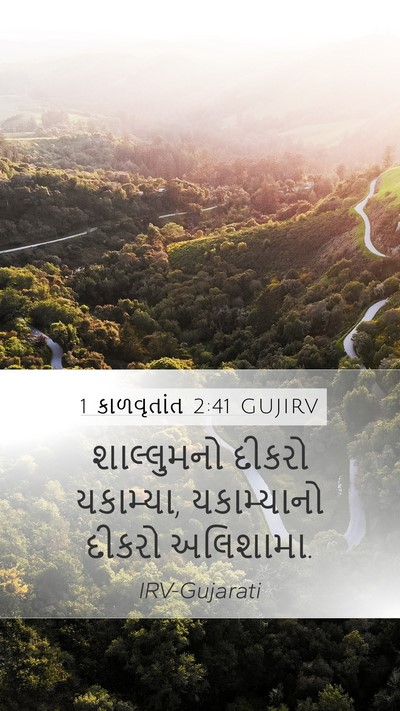 1 કાળવૃતાંત 2:41 GUJIRV Mobile Phone Wallpaper - શાલ્લુમનો દીકરો - Mobile Bible Verse Wallpaper