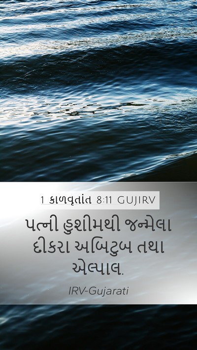 1 કાળવૃતાંત 8:11 GUJIRV Mobile Phone Wallpaper - પત્ની હુશીમથી - Mobile Bible Verse Wallpaper