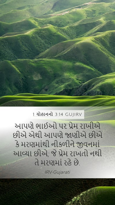 1 યોહાનનો 3:14 GUJIRV Bible Verse Image