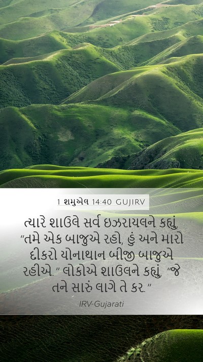 1 શમુએલ 14:40 GUJIRV Mobile Phone Wallpaper - ત્યારે શાઉલે સર્વ - Mobile Bible Verse Wallpaper