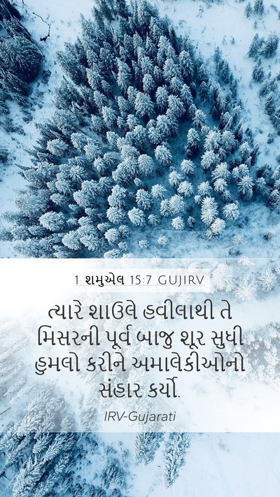 1 શમુએલ 15:7 GUJIRV Bible Verse Image