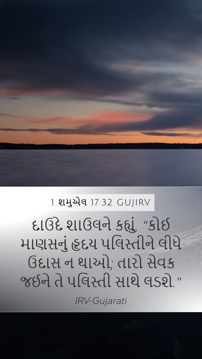 1 શમુએલ 17:32 GUJIRV Mobile Phone Wallpaper - દાઉદે શાઉલને - Mobile Bible Verse Wallpaper