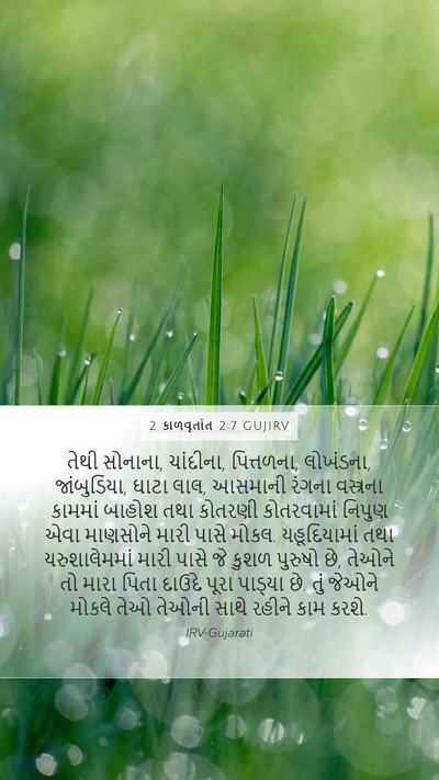 2 કાળવૃતાંત 2:7 GUJIRV Bible Verse Image