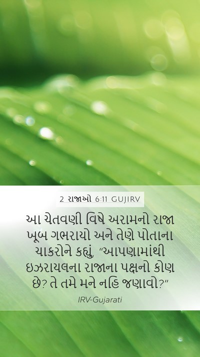 2 રાજાઓ 6:11 GUJIRV Mobile Phone Wallpaper - આ ચેતવણી વિષે - Mobile Bible Verse Wallpaper