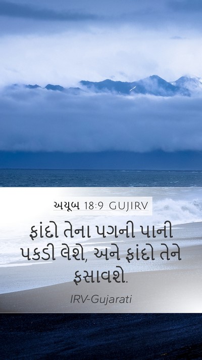 અયૂબ 18:9 GUJIRV Mobile Phone Wallpaper - ફાંદો તેના પગની - Mobile Bible Verse Wallpaper