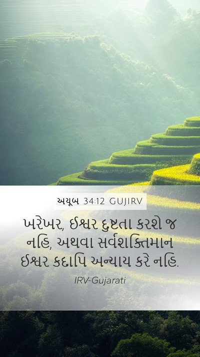 અયૂબ 34:12 GUJIRV Mobile Phone Wallpaper - ખરેખર, ઈશ્વર - Mobile Bible Verse Wallpaper
