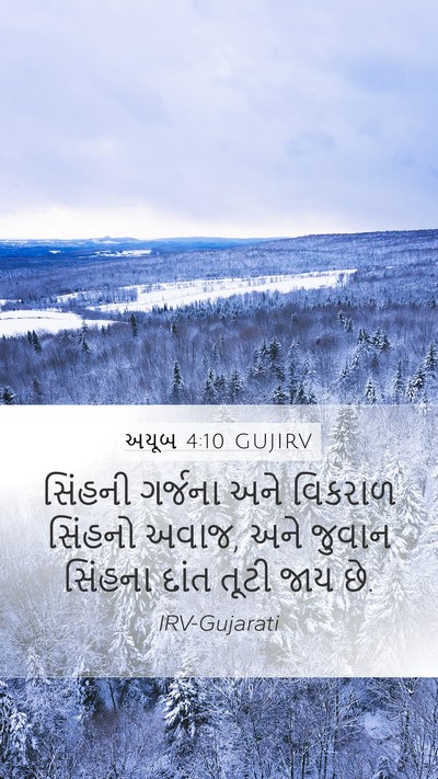 અયૂબ 4:10 GUJIRV Bible Verse Image