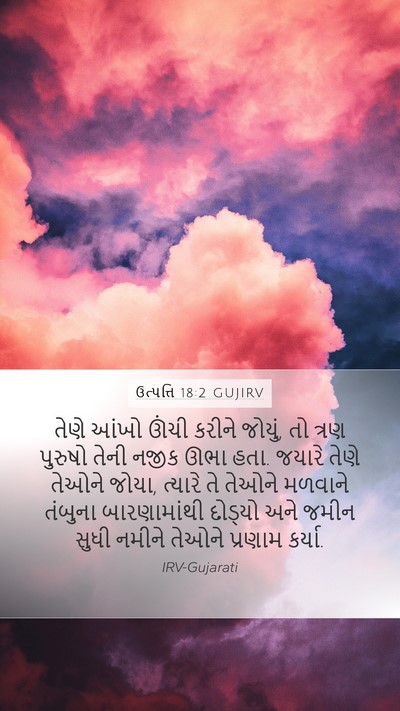 ઉત્પત્તિ 18:2 GUJIRV Bible Verse Image