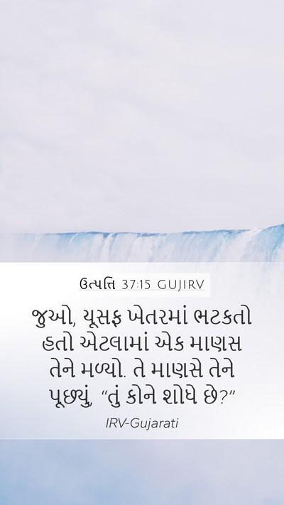 ઉત્પત્તિ 37:15 GUJIRV Mobile Phone Wallpaper - જુઓ, યૂસફ ખેતરમાં - Mobile Bible Verse Wallpaper