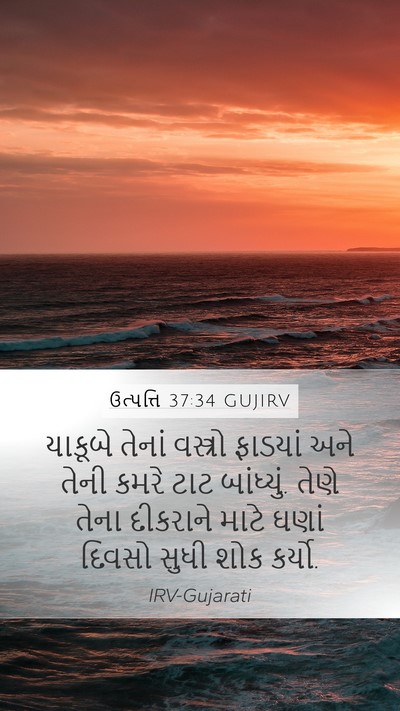 ઉત્પત્તિ 37:34 GUJIRV Mobile Phone Wallpaper - યાકૂબે તેનાં - Mobile Bible Verse Wallpaper