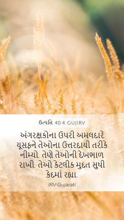 ઉત્પત્તિ 40:4 GUJIRV Bible Verse Image