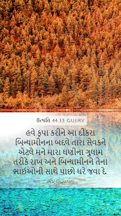 ઉત્પત્તિ 44:33 GUJIRV Bible Verse Image